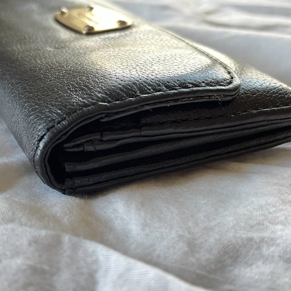 Michael Kors Jet Set Slim Flap Pebbled Leather Wallet Black - Picture 5 of 16